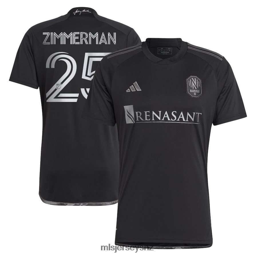 MLS Jerseys JerseyMen Nashville SC Walker Zimmerman Adidas Black 2023 Man In Black Kit Replica Player Jersey VRX6RJ522